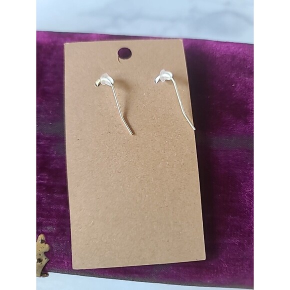 Polymer Clay Blue Floral Dangling Pierced Earrings New - Picture 10 of 10